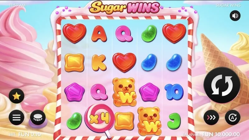 Sugar Wins – peliruutu 5x4 rullilla